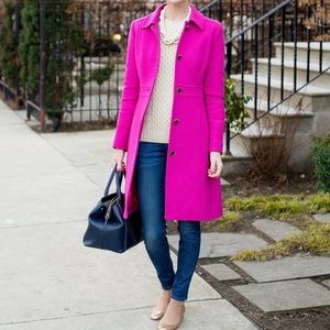 J. Crew Lady Day Coat in Fuchsia